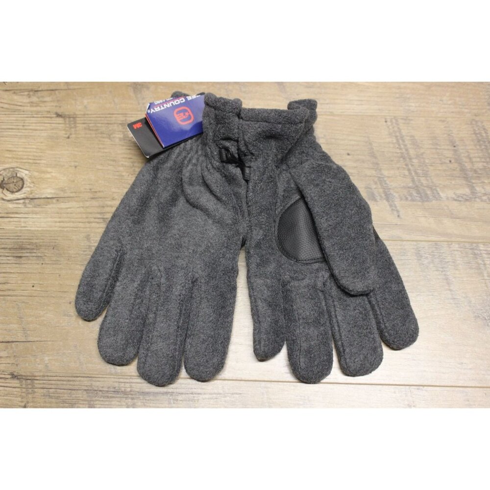 Free Country‎ charcoal gray heather fleece Thinsulate insulated gloves XL